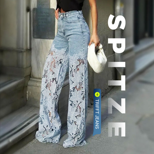 💃Sommer-Hot-Sale - 50% Rabatt🌸👖Gespleißte Jeans mit Spitze