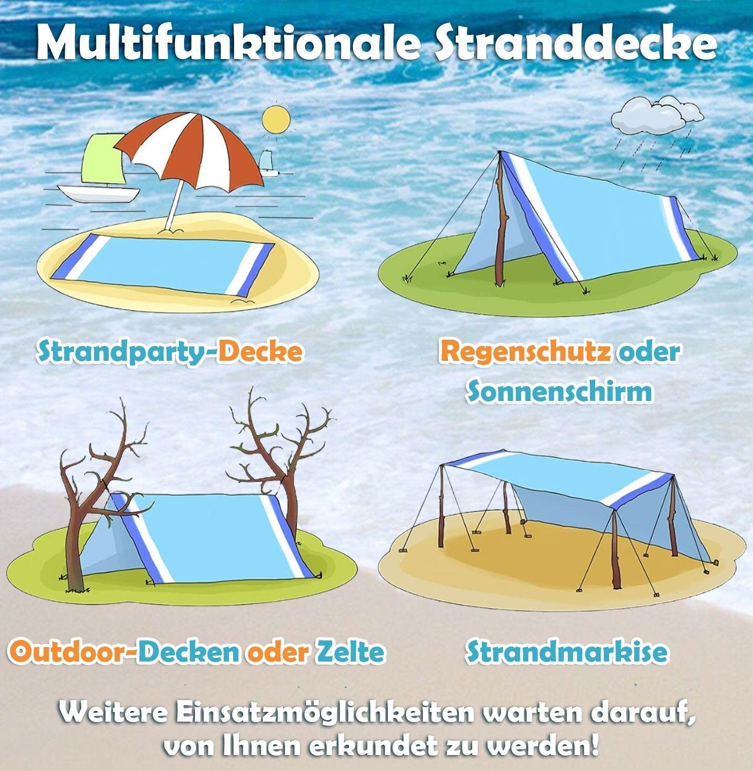 🔥 HEISSER VERKAUF 49%🤽♂️🔥Leichte Strandmatte ohne Sand👨👩👧👦-3