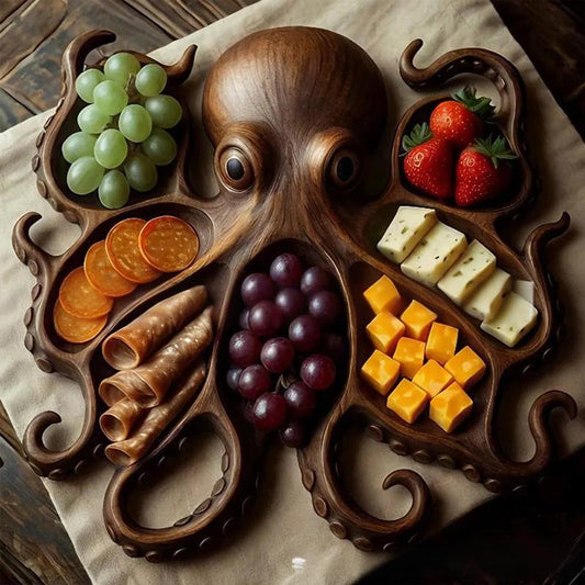 🎁Halloween-Aktion 50 % Rabatt🐱🐙Serviertabletts aus Holz in Tierform