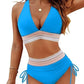 ⏰2026 Sommer-Sonderverkauf 60% RABATT⏳Hochtaillierter Bikini-Set mit Bauchkontrolle & Farbblock-Design + GRATIS Sonnenbrille🕶️