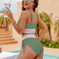 ⏰2026 Sommer-Sonderverkauf 60% RABATT⏳Hochtaillierter Bikini-Set mit Bauchkontrolle & Farbblock-Design + GRATIS Sonnenbrille🕶️