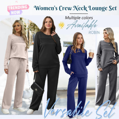 🔥LETZTER TAG 60 % RABATT💓Set aus Damen-Oberteil mit Rundhalsausschnitt und Hose mit Kordelzug🌟💯