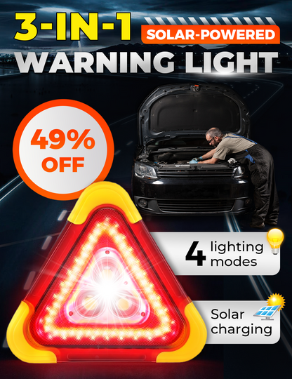🔥2025 Neuerscheinung - 50% Rabatt🔥🚨3-IN-1 Solar-Notfall-Dreieck-Warnleuchte für den Straßenrand