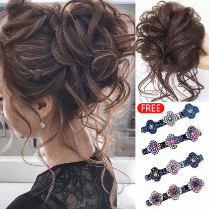 💗LETZTER TAG – KAUF 1, BEKOMME 1 GRATIS + KOSTLOSES GESCHENK!!💗Messy Locken Dutt Scrunchie Haarverlängerungen