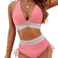 ⏰2026 Sommer-Sonderverkauf 60% RABATT⏳Hochtaillierter Bikini-Set mit Bauchkontrolle & Farbblock-Design + GRATIS Sonnenbrille🕶️