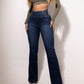 💕 Stretch-Schlagjeans mit hohem Bund – Perfekt für den Frühling! ✨ Bequem, schlank, nachhaltig 👖 Ideal für Alltag & Freizeit.