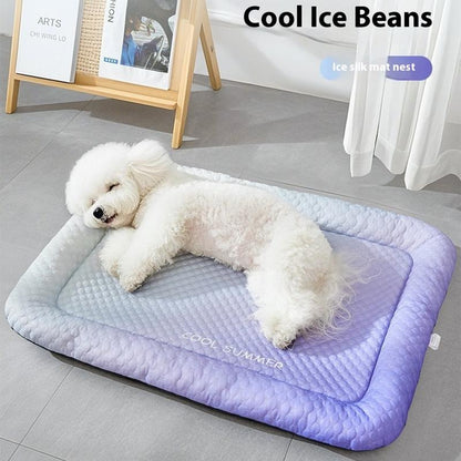 🔥 NUR HEUTE: €29,99!! ❄ Pawchill™ Kühlmatte für Hunde & Katzen 🐾  Ice-Silk – natürlich kühl, atmungsaktiv & waschbar 🌿  Für Zuhause, Sofa & Auto • Mehrere Größen • Farbverlauf ☀️🐶🐱