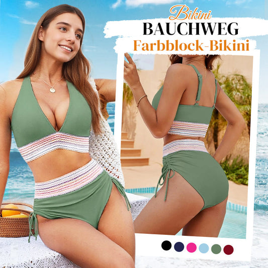 🏖️🩴HEISSER VERKAUF 49% RABATT👙Patchwork-Bikini mit V-Ausschnitt, 2-teiliges Set