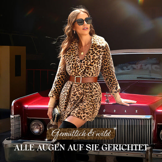 🥰2025 Neue Mode – 50 % Rabatt💖Mittellange Jacke mit Leopardenmuster für Damen