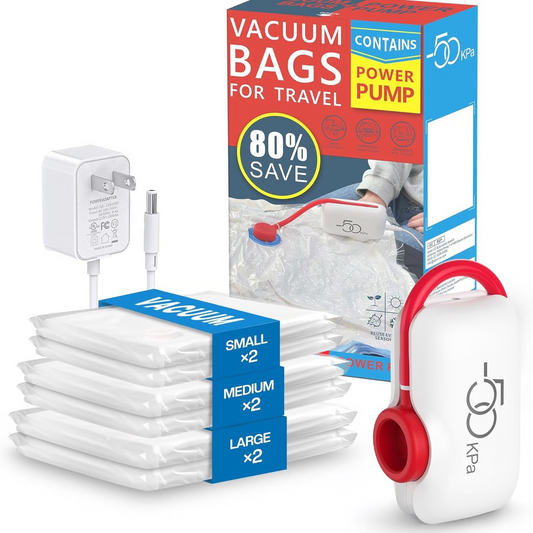 🔥Solange der Vorrat reicht 40 % Rabatt!📦💓 6er-Pack elektrische USB-Vakuum-Kompressionsbeutel – Platz sparen, leicht reisen!