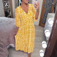 🎁Letzter Tag Hot Sale 50% Rabatt💃Bohemian Vintage V-Ausschnitt Floral Lässige Lange Kleider