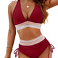 ⏰2026 Sommer-Sonderverkauf 60% RABATT⏳Hochtaillierter Bikini-Set mit Bauchkontrolle & Farbblock-Design + GRATIS Sonnenbrille🕶️