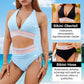 🏖️🩴HEISSER VERKAUF 49% RABATT👙Patchwork-Bikini mit V-Ausschnitt, 2-teiliges Set