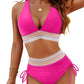 ⏰2026 Sommer-Sonderverkauf 60% RABATT⏳Hochtaillierter Bikini-Set mit Bauchkontrolle & Farbblock-Design + GRATIS Sonnenbrille🕶️