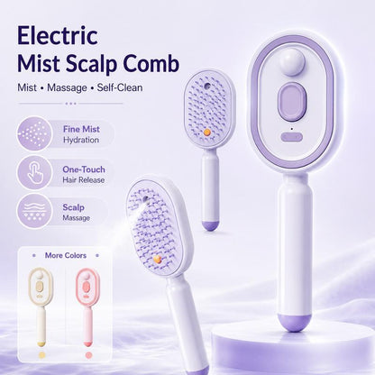 💖LAST DAY SALE 70% OFF💁‍♀️✨Electric Spray Air Cushion Massage Comb💨| Self-Cleaning Anti-Tangle ✨ | Perfect for Dry, Brittle Hair 💧🌟