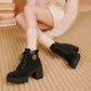 🔥【35-42】 👢✨2025 Neuheit für diesen Herbst: Stiefeletten mit dicken Absätzen und Keilabsätzen – Retro-Modell mit Schnürsenkeln für Damen✨