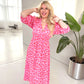 🌈🌻Sommer-Hot-Sale - 51% Rabatt🌸Damenkleid mit V-Ausschnitt und Druck