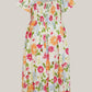 ⏰ Sommer Hot Verkauf 70% Aus💃Blumen Räuchertes Quadrathals Midi Kleid mit Taschen