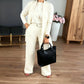🎁Weihnachtsverkauf 50 % Rabatt🍁Elegantes 3-teiliges Set aus langem Cardigan, Oberteil und Hose