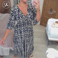 🎁Letzter Tag Hot Sale 50% Rabatt💃Bohemian Vintage V-Ausschnitt Floral Lässige Lange Kleider