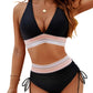 ⏰2026 Sommer-Sonderverkauf 60% RABATT⏳Hochtaillierter Bikini-Set mit Bauchkontrolle & Farbblock-Design + GRATIS Sonnenbrille🕶️