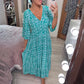 🎁Letzter Tag Hot Sale 50% Rabatt💃Bohemian Vintage V-Ausschnitt Floral Lässige Lange Kleider