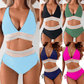 ⏰2026 Sommer-Sonderverkauf 60% RABATT⏳Hochtaillierter Bikini-Set mit Bauchkontrolle & Farbblock-Design + GRATIS Sonnenbrille🕶️