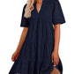 💕2025 Sommer Heißer Verkauf 50% Rabatt💕lässiges Minikleid mit ausgehöhlter Spitze und Rüschen für Damen