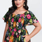 ⏰ Sommer Hot Verkauf 70% Aus💃Blumen Räuchertes Quadrathals Midi Kleid mit Taschen