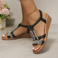 🎁2025 Zeitlich begrenzter Verkauf – 50 % Rabatt🔥Neue zehenoffene Sommersandalen mit Strasssteinen für Frauen