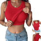 ☀️🔥SOMMER-DEAL -50% ! 🥰Geripptes Tanktop mit integriertem BH – Unsichtbarer Halt Maximaler Komfort · Weicher Stoff · Perfekte Passform für jeden Tag ✨