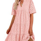 💕2025 Sommer Heißer Verkauf 50% Rabatt💕lässiges Minikleid mit ausgehöhlter Spitze und Rüschen für Damen