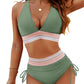 ⏰2026 Sommer-Sonderverkauf 60% RABATT⏳Hochtaillierter Bikini-Set mit Bauchkontrolle & Farbblock-Design + GRATIS Sonnenbrille🕶️