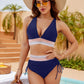 🩷HEISSER VERKAUF 49% RABATT🩷Patchwork-Bikini mit V-Ausschnitt, 2-teiliges Set👙👙