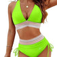 ⏰2026 Sommer-Sonderverkauf 60% RABATT⏳Hochtaillierter Bikini-Set mit Bauchkontrolle & Farbblock-Design + GRATIS Sonnenbrille🕶️