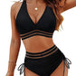 ⏰2026 Sommer-Sonderverkauf 60% RABATT⏳Hochtaillierter Bikini-Set mit Bauchkontrolle & Farbblock-Design + GRATIS Sonnenbrille🕶️