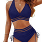 ⏰2026 Sommer-Sonderverkauf 60% RABATT⏳Hochtaillierter Bikini-Set mit Bauchkontrolle & Farbblock-Design + GRATIS Sonnenbrille🕶️