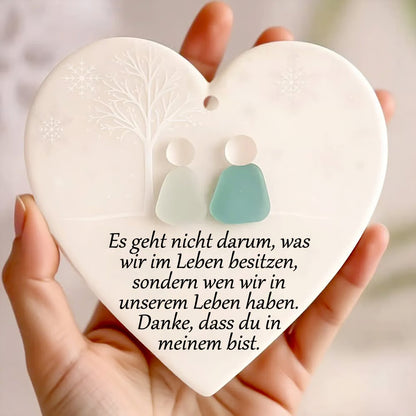💓🎁Herzförmige Seeglas-Freundschaftsdekoration🌊✨ Von der Natur geformt und von Hand gefertigt