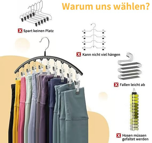 ⏳2025 Heißer Ausverkauf 70% Rabatt⏳Geschwungener Design-Bügel mit 10 Clips