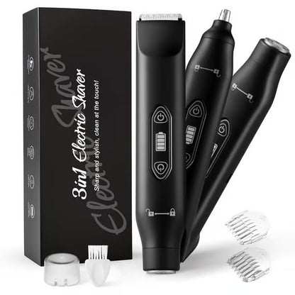 🔥Über 50.000 verkauft🪒Elektrischer Intim- & Nasenhaartrimmer, wasserdicht, austauschbare Keramik-Scherköpfe, Nass-/Trockenbetrieb, Geschenk für Männer, Frauen und Ehemänner🎁