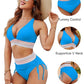 ⏰2026 Sommer-Sonderverkauf 60% RABATT⏳Hochtaillierter Bikini-Set mit Bauchkontrolle & Farbblock-Design + GRATIS Sonnenbrille🕶️