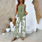 💃Muttertag-Hot-Sale 50% Rabatt🌺Damen Trendy Print 2 Stück Outfits ärmelloses Top & Hose
