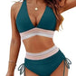 ⏰2026 Sommer-Sonderverkauf 60% RABATT⏳Hochtaillierter Bikini-Set mit Bauchkontrolle & Farbblock-Design + GRATIS Sonnenbrille🕶️