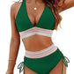⏰2026 Sommer-Sonderverkauf 60% RABATT⏳Hochtaillierter Bikini-Set mit Bauchkontrolle & Farbblock-Design + GRATIS Sonnenbrille🕶️