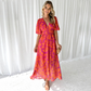 🌷Heißer Sommerschlussverkauf 49% Rabatt🍃Süßes kurzärmeliges rosa Maxikleid