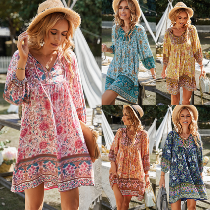 🌴Sommer-Specials 50% Rabatt✨👒Lässiges geblümtes Kleid für Frauen