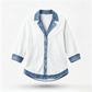 🔥Heißer Verkauf 60% Rabatt✨👚Damen Hemd mit Geripptem Strick & Denim Mix - Lässiger Chic für jeden Tag🎁