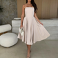 🔥Nur für kurze Zeit: 50 % Rabatt! 🛍️👗Elegantes, einfarbiges, trägerloses Midikleid