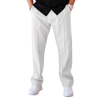 👖Letzter Tag Verkauf 50% Rabatt✨💖Herrenhose mit geradem Bein und Kordelzug am Bund