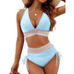 🩷HEISSER VERKAUF 49% RABATT🩷Patchwork-Bikini mit V-Ausschnitt, 2-teiliges Set